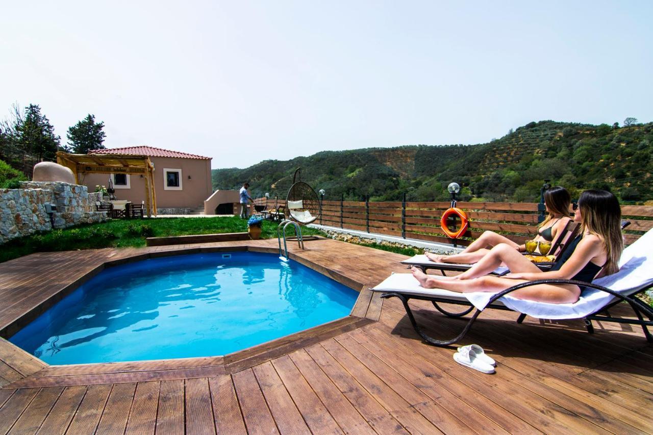 Ampelos Cretan Villa - Private Pool & Heated Ozone Jacuzzi Yerolákkos Eksteriør bilde
